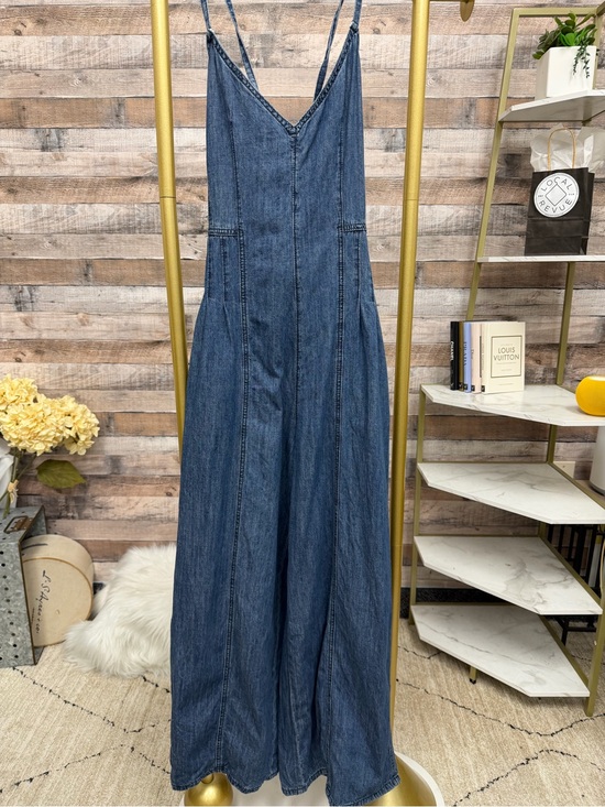 Miou Muse Pants - Miou Muse Blue Denim Wide Leg Jumpsuit M